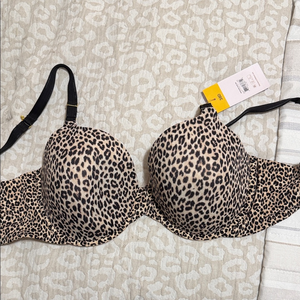 Chic Leopard Print Push-Up Bra